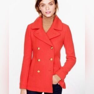 J. Crew Women's Bold Red Peacoat size 4